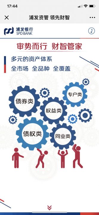 浦发银行 企业 会议 宣传 互动 展示 H5，浦发资管 领先财智